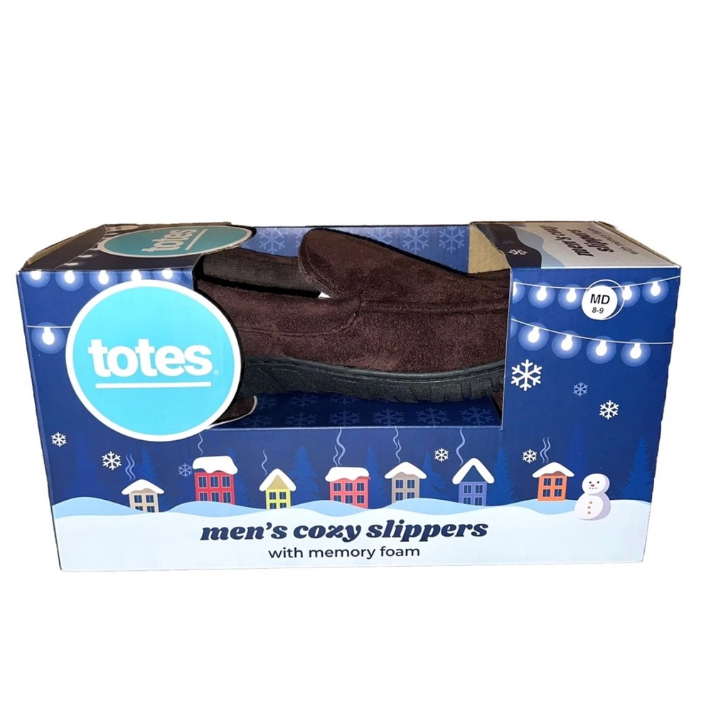 Totes NEW Men’s Cozy Memory Foam Slippers House Shoes Sz 8-9